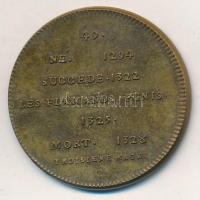 Franciaország ~1900. "IV. Károly" peremén jelzett Br emlékérem "Francia Királyok soro...