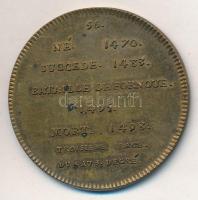 Franciaország ~1900. "VIII. Károly" peremén jelzett Br emlékérem "Francia Királyok so...