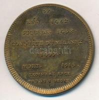 Franciaország ~1900. "XII. Lajos" peremén jelzett Br emlékérem "Francia Királyok soro...