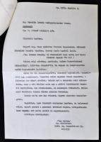 Vas Zoltán (1903-1983) kommunista politikus, író levele dr. Ecsedi Tamás építész ügyében dr. Horváth...