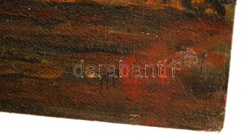 Olvashatatlan jelzéssel: Havas hegycsúcs. Olaj, karton, 24×33 cm