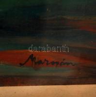 Marosán jelzéssel: Borospince. Olaj, farost, üvegezett keretben, 37×45