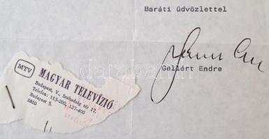 1983 Gellért Endre részvétnyilvánító levele Vas Zoltán (1903-1983) kommunista politikus, író özvegyé...