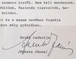 1983 Fekete János és neje részvétnyilvánító levele Vas Zoltán (1903-1983) kommunista politikus, író ...