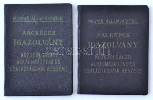 1950, 1963 Magyar Államvasutak közszolgálati alkalmazottak és családtagjaik részére kiállított arcké...