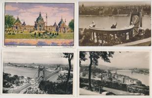 Budapest, - 10 db régi városképes lap, vegyes minőségben / 10 pre-1945 town-view postcards, mixed quality