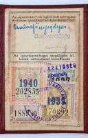 1927, 1935 Magyar Államvasutak által kiadott arcképes igazolvány vasúti alkalmazottak családtagjai r...