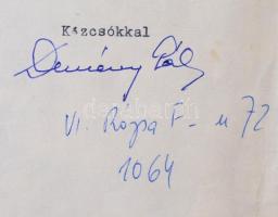 1983 dr. Demény Pál részvétnyilvánító levele Vas Zoltán (1903-1983) kommunista politikus, író özvegy...