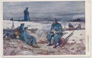 4 db I. világháborús katonai motívum képeslap / 4  Hungarian WWI military motive cards