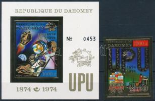 Centenary of UPU imperforated stamp + imperforated block, 100 éves az UPU vágott bélyeg + vágott blokk
