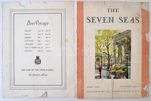 Vegyes nyomtatvány tétel: utazási prospektusok, nyomatok, cca 20 db, díszes, megviselt állapotú vász...