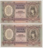 1943. 1000P (3x) egy-egy ugrással sorszámkövetők T:II