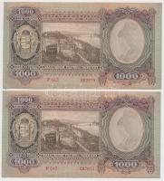 1943. 1000P (3x) egy-egy ugrással sorszámkövetők T:II