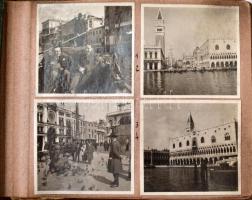 1923 Olaszországi körút, Velence, Róma, Firenze, Nápoly, Pompei és Capri fotók albumba ragasztva, cc...