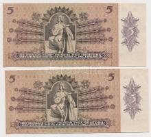 1939. 5P (5x), közte sorszámkövetők és közeli sorszámmal T:II egyiken fo. Adamo P6