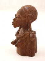 Afrikai faragott keményfa félakt / African carved hard-wood half-nude 14 cm