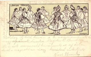 Lányok tánca, kiadja Kner Izidor / Hungarian folklore s: Garay