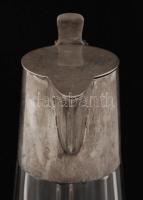 Pest, Bachruch Antal jelzett ezüst és kristály fedeles karaffa.  1902-1937 közötti behozatali fémjel...