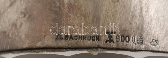 Pest, Bachruch Antal jelzett ezüst és kristály fedeles karaffa.  1902-1937 közötti behozatali fémjel...