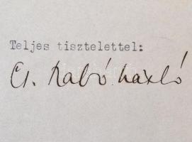 1941 Cs. Szabó László saját kezüleg aláírt hivatalos levele Bozó Gyula úrnak a Magyar Telefonhírmond...