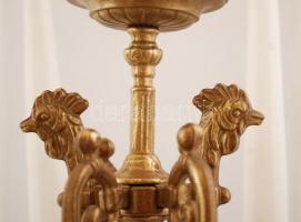 Neobarokk kandalló szett putókkal. Dekoratív nagyméretű aranyozott bronz és alabástrom szett. Kandal...