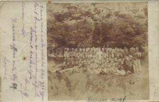 1916 Katonai csoportkép / WWI K. u. K. soldiers, photo (EB)