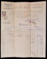 1870-1890 3 db díszes fejléces, Vasváry Györgynek kiállított számla(M.L. Schlesinger vaskereskedés é...