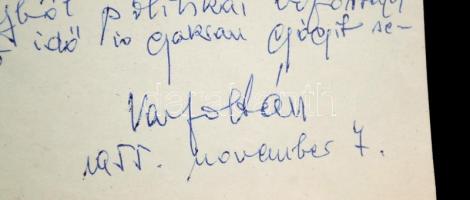 Vas Zoltán (1903-1983) kommunista politikus, író saját kezűleg írt, erősen bíráló hangvételű levelén...