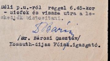 1953 Bárczi Gusztáv (1890-1964) magyar orvos, gyógypedagógus saját kezű aláírása a Gyógypedagógiai T...