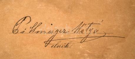 1902 a Soroksári Általános Ipartestület díszes ács tanlevele, okmánybélyeggel, a szélein sérülésekke...