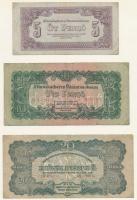 1944. 1P-100P (8xklf) "A Vörös Hadsereg Parancsnoksága", közte sorszámos 1P is T:III,III- ...