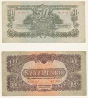 1944. 1P-100P (8xklf) "A Vörös Hadsereg Parancsnoksága", közte sorszámos 1P is T:III,III- ...