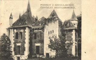 Mezőlaborc, Medzilaborce; Lovag Skoda Károly vadászkastélya építés alatt, kiadja Holakovsky / castle under construction