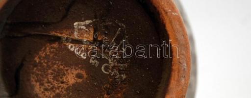 Jelzett NDK mázas retró kerámia váza, hibátlan, m: 18 cm