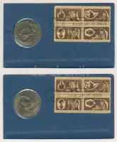 Amerikai Egyesült Államok 1972. Amerikai függetlenségi háború bicentenáriuma - George Washington aranyozott fém emlékérem bélyeges borítékon, elsőnapi bélyegzéssel (2x) T:1 USA 1972. American Revolution Bicentennial - George Washington coin letter with FDC stamp (2x) C:UNC