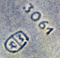 Dekoratív mázas kerámia boroskancsó, 1 l, jelzett, kis kopásnyomokkal, m: 18,5 cm