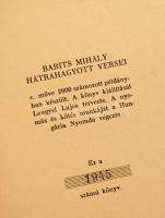 Babits Mihály: Hátrahagyott versei. Sajtó alá rendezte: Illyés Gyula. Nyugat Kiadó és irodalmi R.T. ...