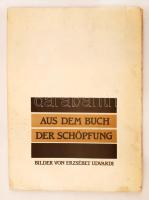 Udvardi Erzsébet (1929-2013): Aus dem Buch der Schöpfung. Bilder von Erzébet Udvardi. Veszprém, 1990 ,Pannon nyomda. Német nyelvű.  5 db. grafika papír mappában. A mappa foltos, az egyik sarka gyűrött.