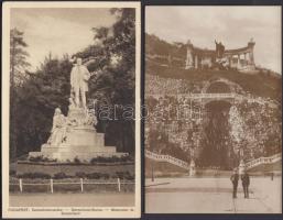 Budapest, Gellért és Semmelweis szobor - 2 db régi képeslap