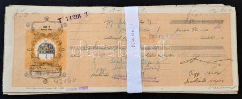 Budapest / Pécs 1931-1941. 60f-es váltók (19x), kitöltve, bélyegzésekkel T:III