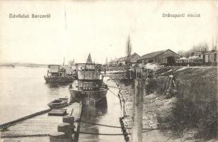 Barcs, Dráva-part, DDSG hajók; S. A. kiadása