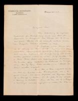 1914 Glücklich Vilma (1872 - 1927) tanár, a feminista mozgalom egyik vezetőjének saját kezű, 2 oldalas, hivatalos levele a Femministák Egyesületének fejléces papírján, 2 beírt oldal, 28x22cm