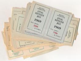 1969-1980. "Mecseki Szénbányák" anyagigénylési jegyei 1-500M. Forint, 172db négyes ívben, ...