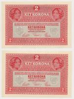 1917. 2K (5x) mindegyik "DEUTSCHÖSTERREICH" felülbélyegzéssel, sorszámkövetők T:I,I-
Adam...