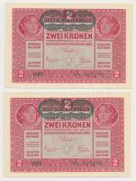 1917. 2K (5x) mindegyik "DEUTSCHÖSTERREICH" felülbélyegzéssel, sorszámkövetők T:I,I-
Adam...