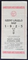 1925 Szent László Nap prorgamfüzet.