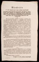 1853 A Dunagőzhajózási Társulat által Pest-Budán keresztül szállított áruk adózásáról szóló pénzügyi hirdetmény. / Announcement regarding DDSG 24x40 cm