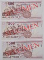 2013. 500Ft piros "MINTA / SPECIMEN" felülnyomással (3x) sorszámkövetők, "EA 0000217,...