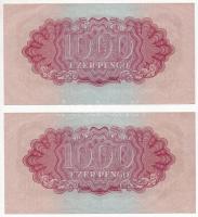 1944. 1000P "A Vöröshadsereg Parancsnoksága" (2x) sorszámkövetők T:II,II- / 
Hungary 1944...