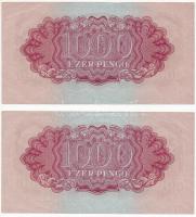 1944. 1000P "A Vöröshadsereg Parancsnoksága" (2x) egyugrású sorszámokkal T:II / 
Hungary ...